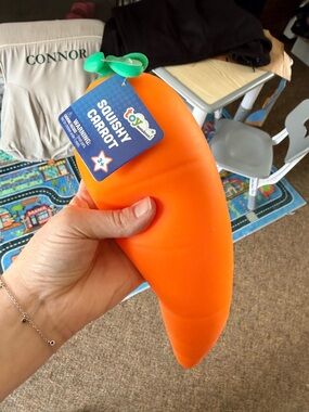 Toyoshi Squishy Carrot Plush - Bright Orange with Green Top